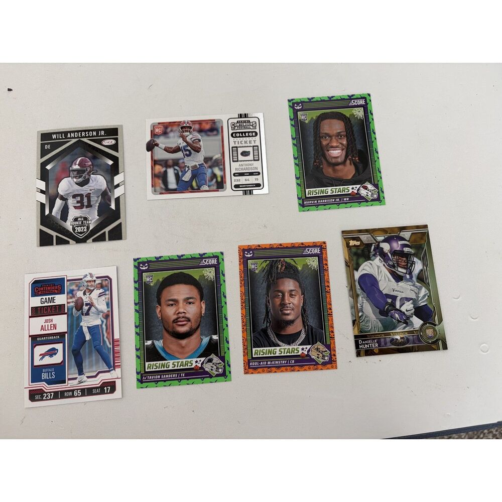 7 football cards starsnap states are 15-45 each
